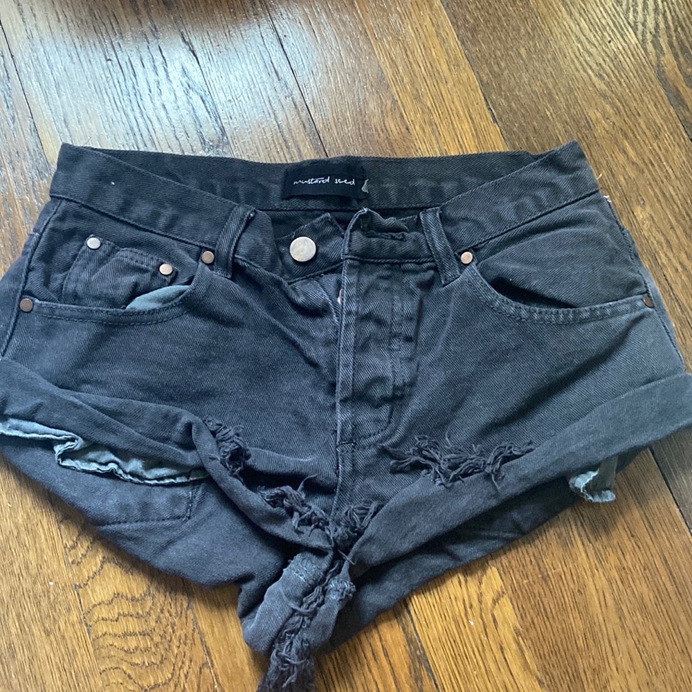Black denim cutoffs - one teaspoon look alikes